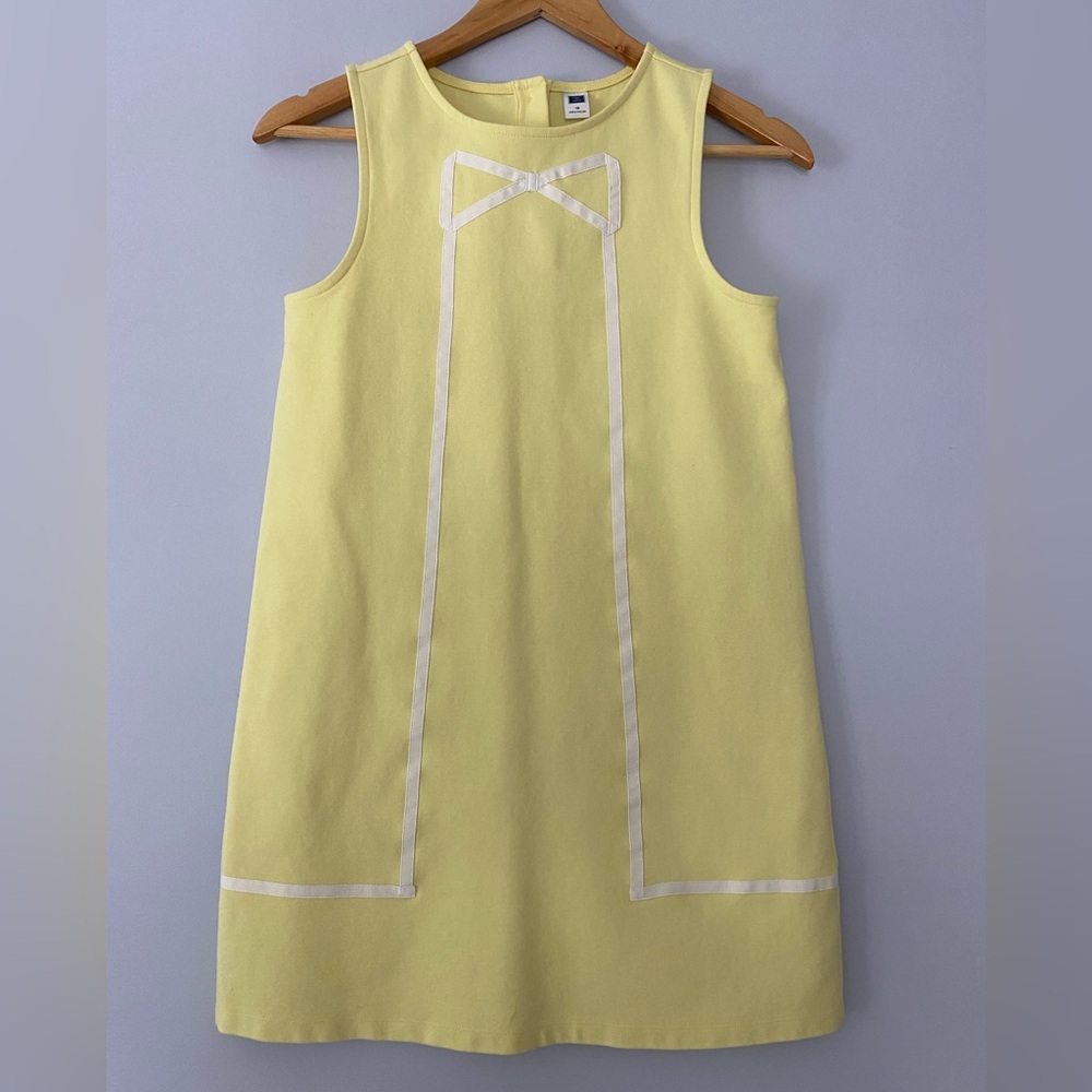 Janie and Jack Girls Yellow Sleeveless Bow Dress Size 12
